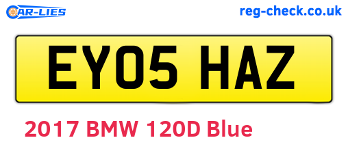 EY05HAZ are the vehicle registration plates.