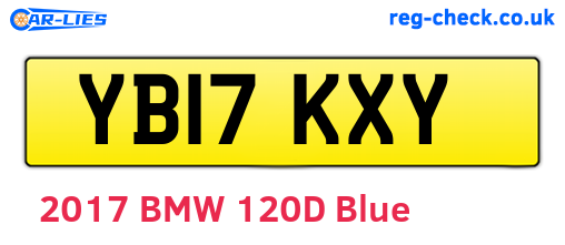 YB17KXY are the vehicle registration plates.