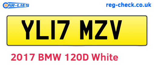 YL17MZV are the vehicle registration plates.