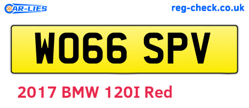WO66SPV are the vehicle registration plates.