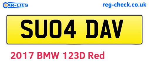 SU04DAV are the vehicle registration plates.