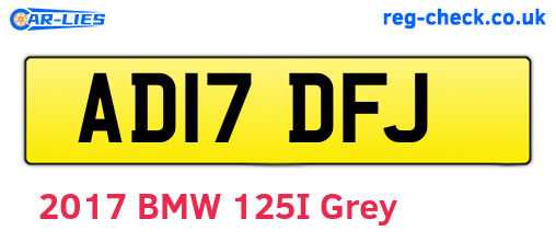 AD17DFJ are the vehicle registration plates.