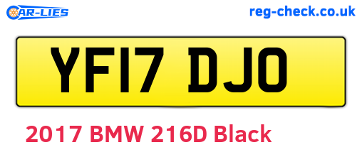 YF17DJO are the vehicle registration plates.