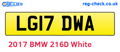 LG17DWA are the vehicle registration plates.
