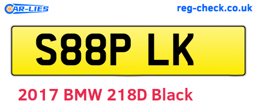 S88PLK are the vehicle registration plates.