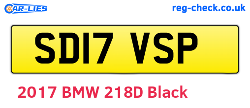 SD17VSP are the vehicle registration plates.