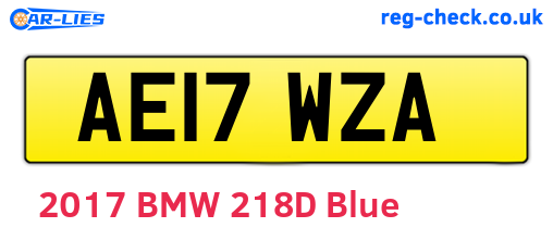 AE17WZA are the vehicle registration plates.