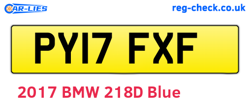PY17FXF are the vehicle registration plates.