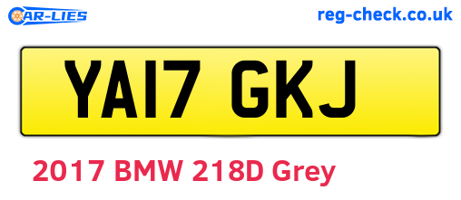 YA17GKJ are the vehicle registration plates.