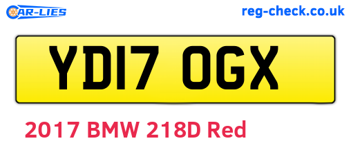 YD17OGX are the vehicle registration plates.