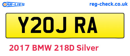 Y20JRA are the vehicle registration plates.