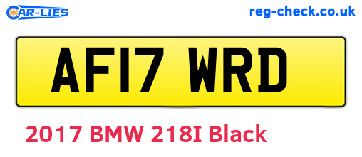 AF17WRD are the vehicle registration plates.