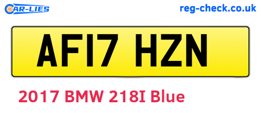 AF17HZN are the vehicle registration plates.