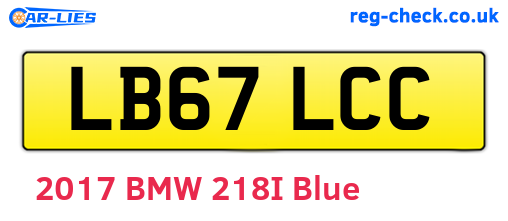 LB67LCC are the vehicle registration plates.