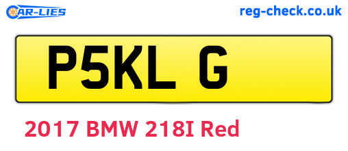 P5KLG are the vehicle registration plates.
