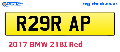 R29RAP are the vehicle registration plates.