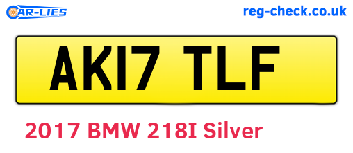 AK17TLF are the vehicle registration plates.
