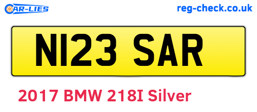 N123SAR are the vehicle registration plates.