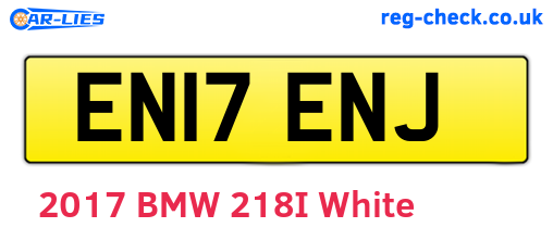 EN17ENJ are the vehicle registration plates.