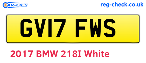 GV17FWS are the vehicle registration plates.