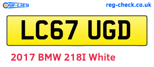 LC67UGD are the vehicle registration plates.