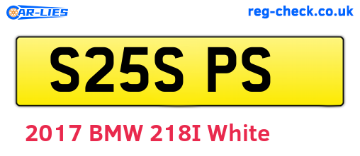 S25SPS are the vehicle registration plates.