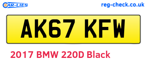 AK67KFW are the vehicle registration plates.