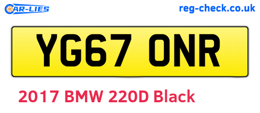 YG67ONR are the vehicle registration plates.