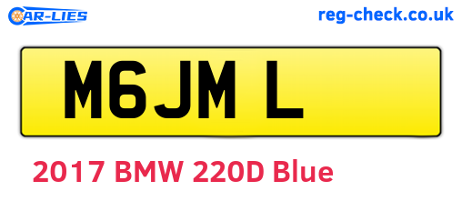M6JML are the vehicle registration plates.