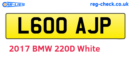 L600AJP are the vehicle registration plates.