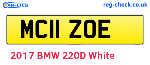 MC11ZOE are the vehicle registration plates.