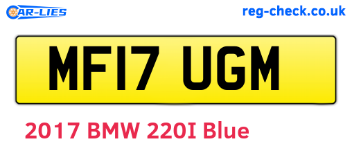 MF17UGM are the vehicle registration plates.