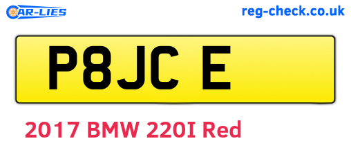 P8JCE are the vehicle registration plates.