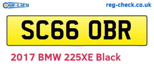 SC66OBR are the vehicle registration plates.