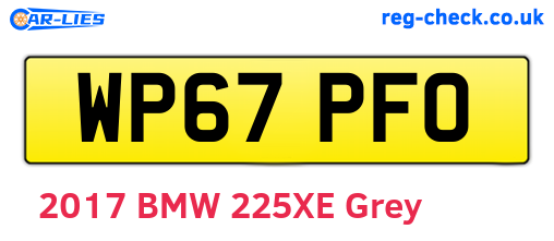 WP67PFO are the vehicle registration plates.