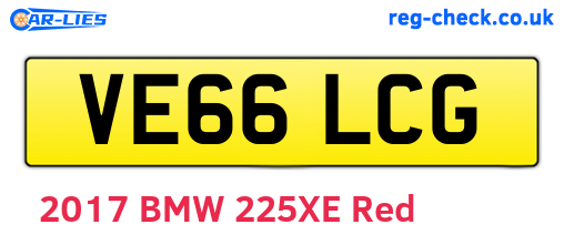VE66LCG are the vehicle registration plates.