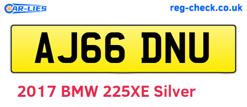 AJ66DNU are the vehicle registration plates.