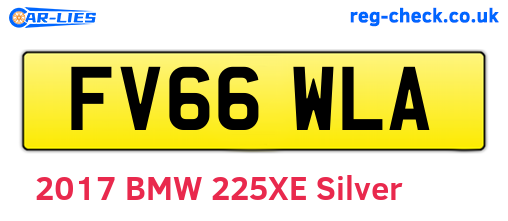 FV66WLA are the vehicle registration plates.