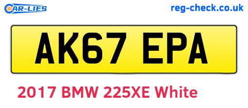 AK67EPA are the vehicle registration plates.