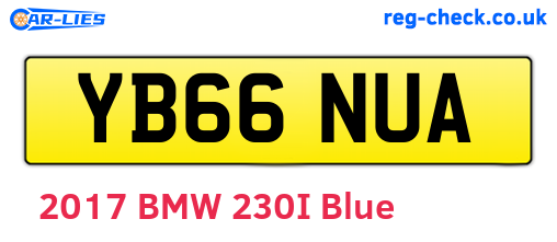 YB66NUA are the vehicle registration plates.
