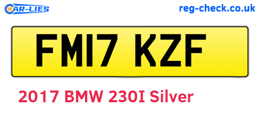FM17KZF are the vehicle registration plates.