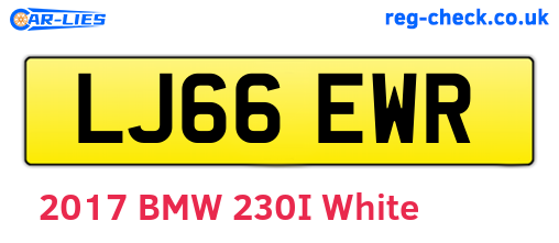 LJ66EWR are the vehicle registration plates.
