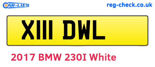 X111DWL are the vehicle registration plates.
