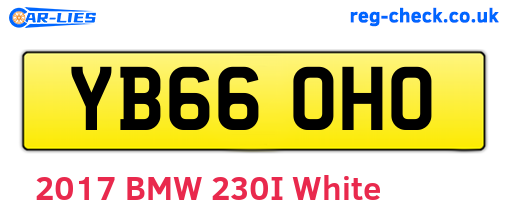 YB66OHO are the vehicle registration plates.