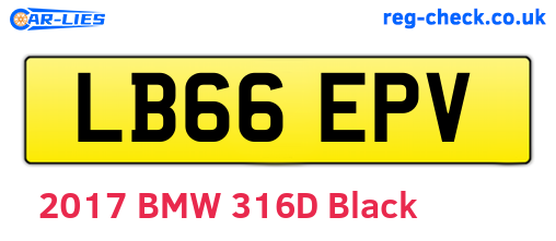 LB66EPV are the vehicle registration plates.