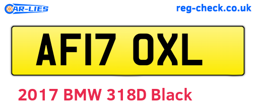 AF17OXL are the vehicle registration plates.