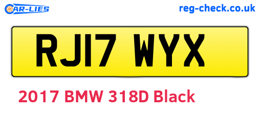 RJ17WYX are the vehicle registration plates.