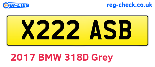 X222ASB are the vehicle registration plates.