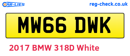 MW66DWK are the vehicle registration plates.