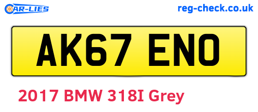 AK67ENO are the vehicle registration plates.